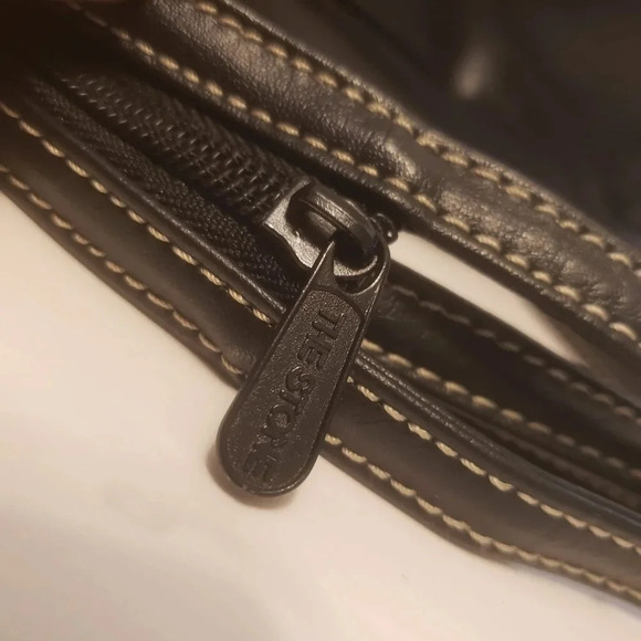 The Stone Black Faux Leather Womans Medium Mini  Backpack . - Picture 8 of 16